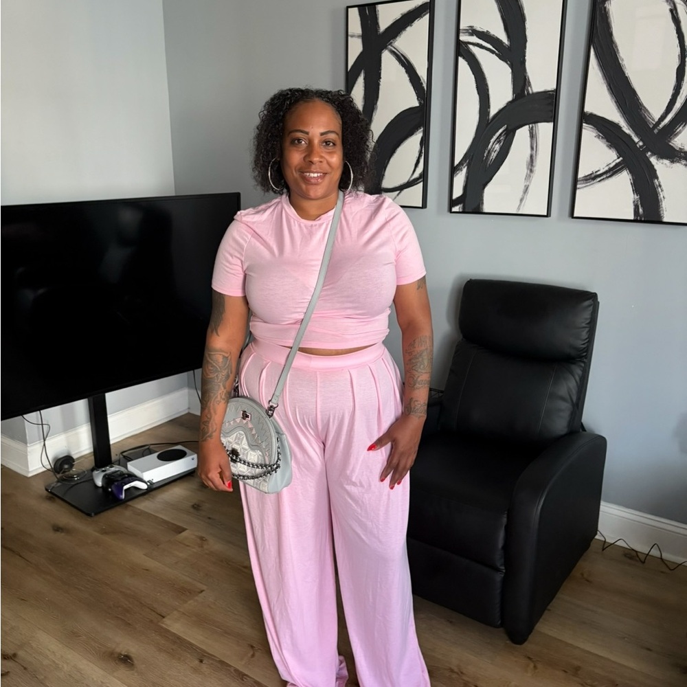 Pink Women's Two Piece Set